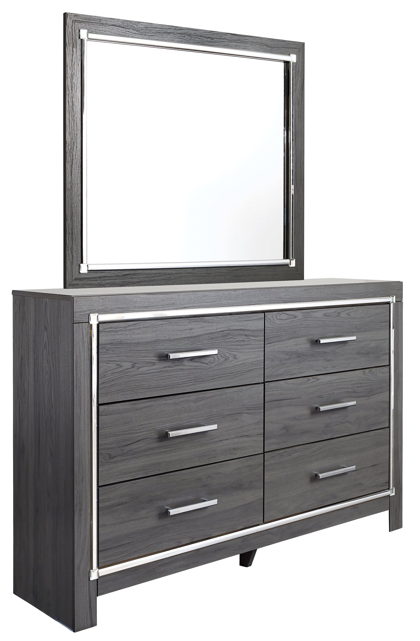 Lodanna King/California King Upholstered Panel Headboard with Mirrored Dresser