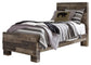 Derekson Twin Panel Bed with Mirrored Dresser, Chest and Nightstand